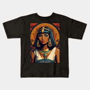 Black Cleopatra Egyptian Goddess Kids T-Shirt